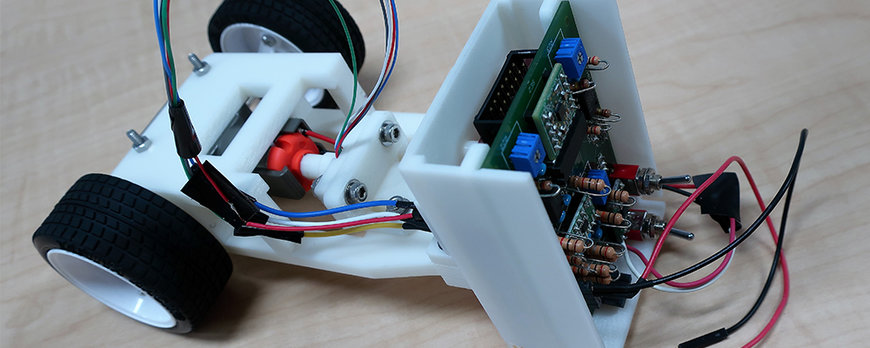 Magnetic encoders support the stabilisation control of a self-balancing two-wheeled robotic vehicle